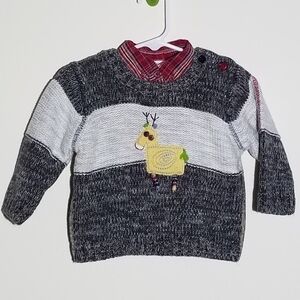 Lullaby Club Set Reindeer Deer Sweater Button Down Polo 9m